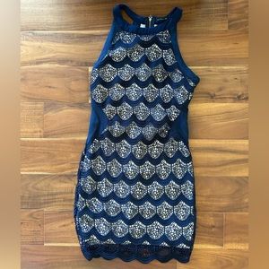 CALS navy lace mini dress with cutouts -size M